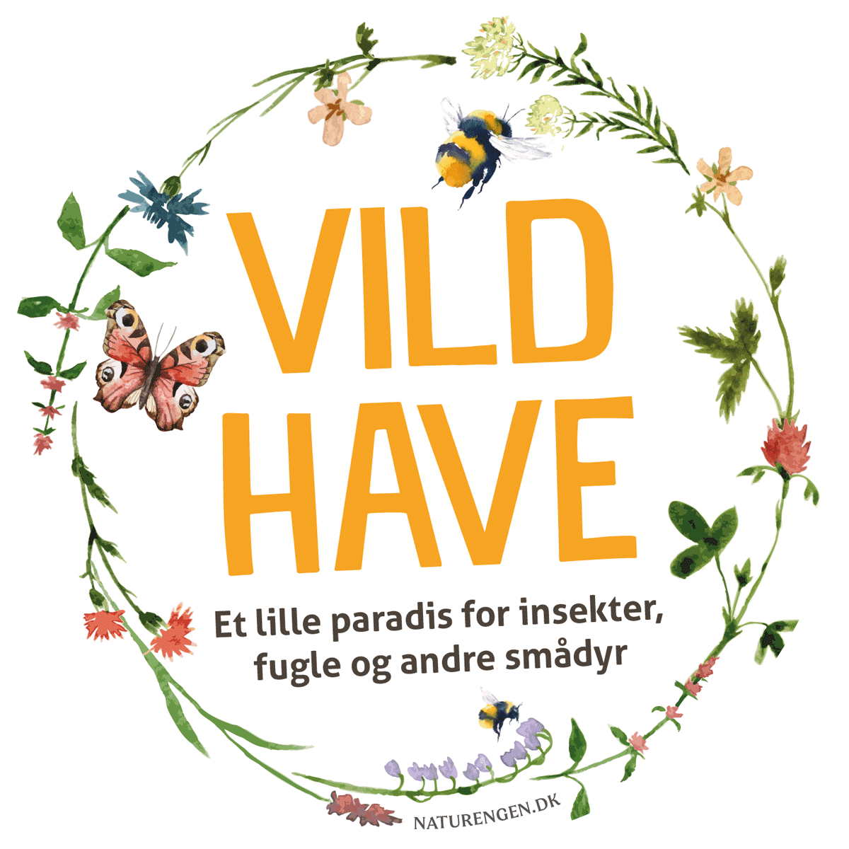 Vild have-skilt ·· Guldgaffel Ø24 (varm gul)
