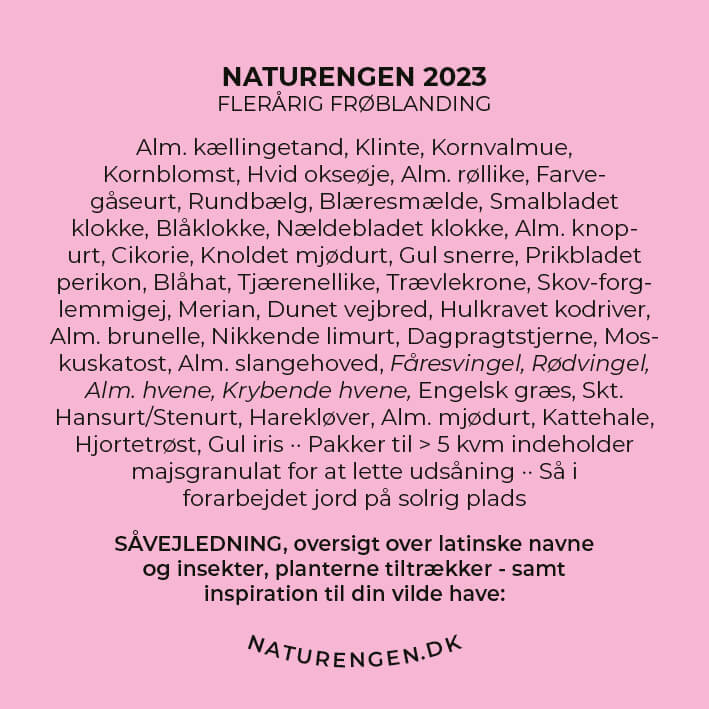 Frøblanding: Naturengen 2023 - 40 arter (udgår - 10% på 20-100 kvm)